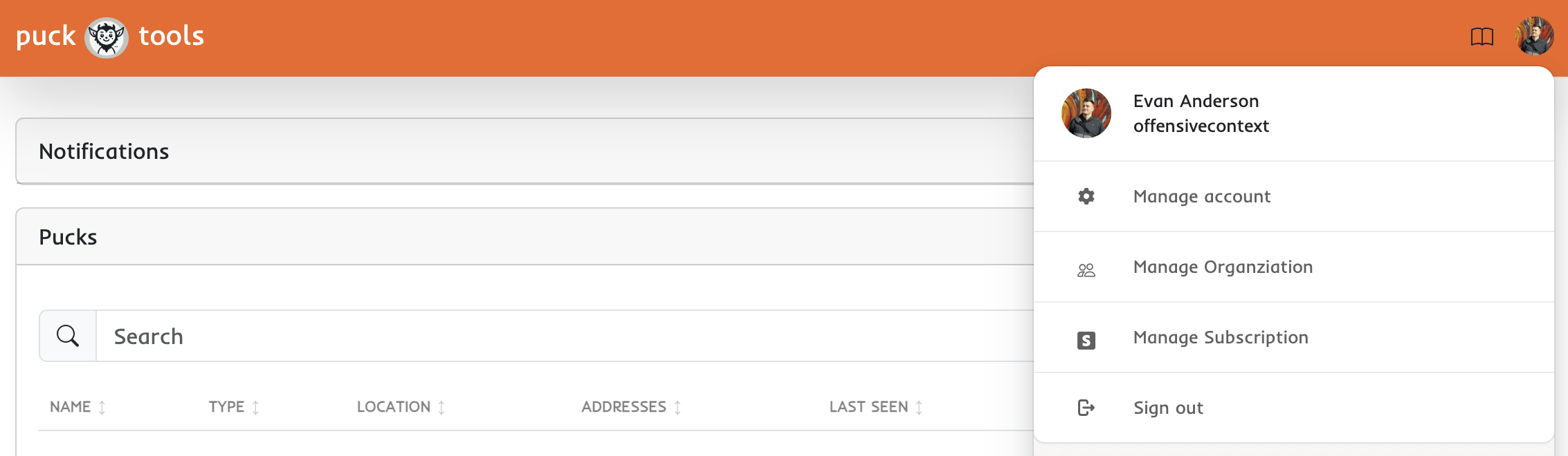 Manage Account