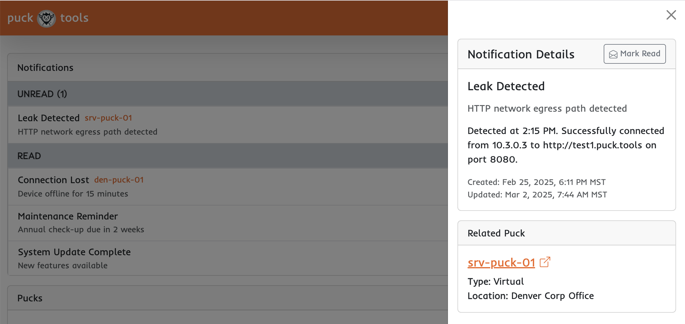 Puck Notifications
